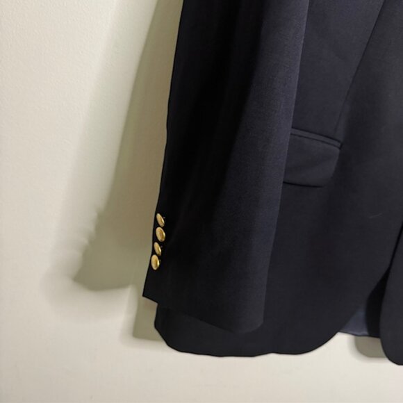 Lauren Ralph Lauren Men's Navy Wool Sports Coat Blazer Gold Buttons Size 44L - Picture 4 of 8